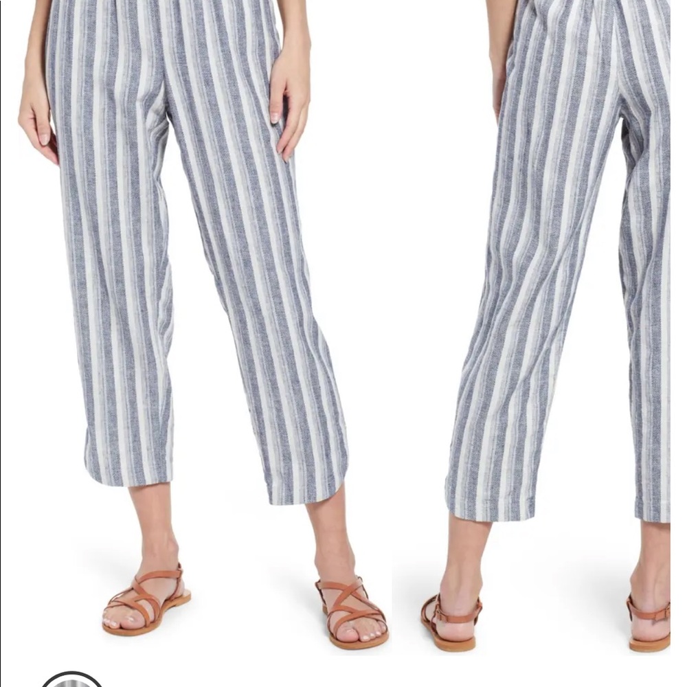 Madewell Pull-On High-Rise Tapered Linen-Blend Pants